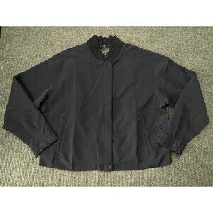 Athleta Endless Bomber Jacket Women's Size XL Navy Blue Long Sleeve Active NEW